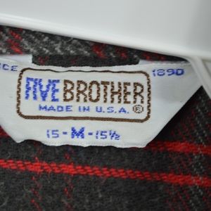 FIVEBROTHER Long Sleeve Flannel Check Shirt Men's Size L /eaa522530